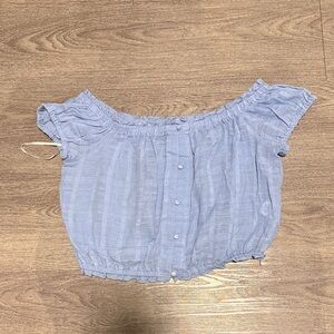 Forever 21 Light Blue Off-Shoulder Blouse